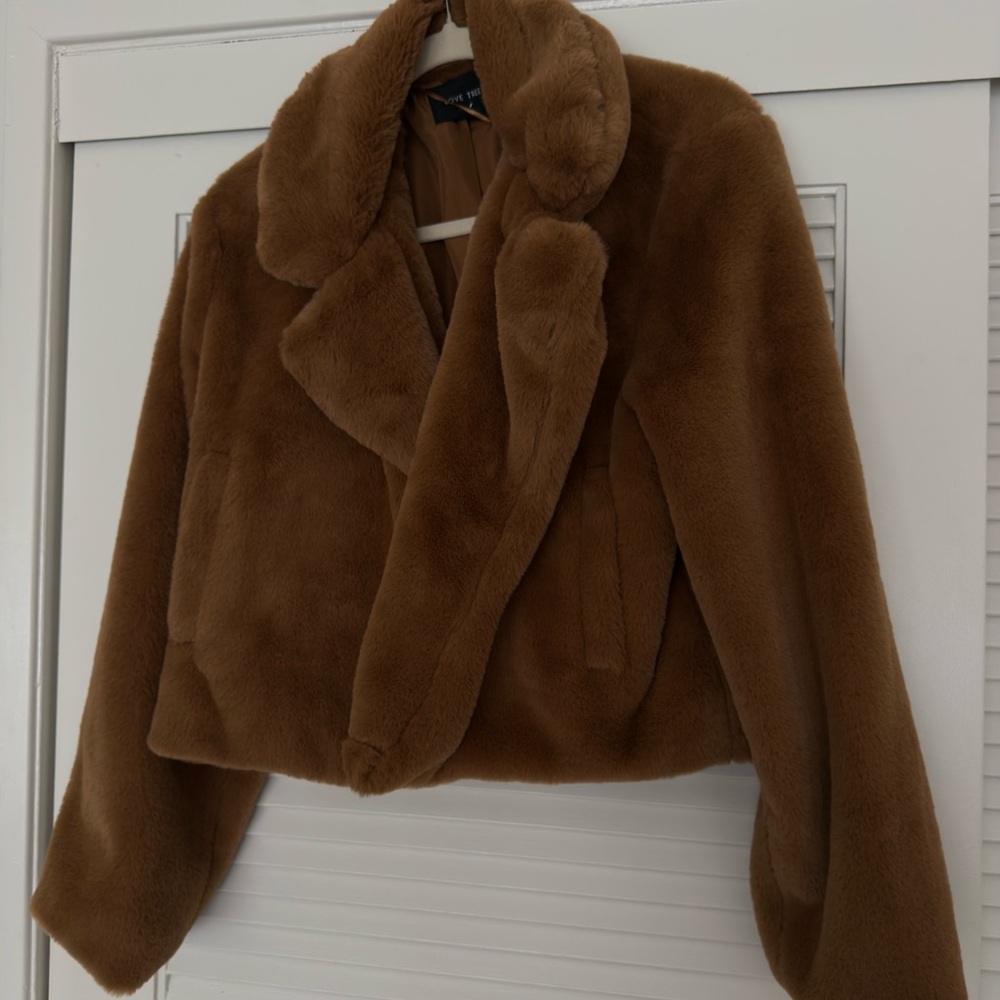 Luxurious Faux Fur Brown Jacket